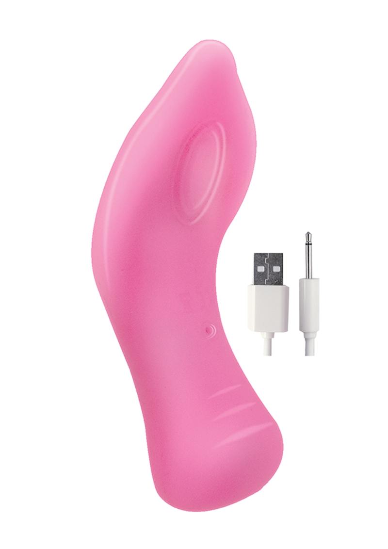 Devine Vibes Exciter Rechargeable Silicone Glow In The Dark Vibrator - Pink