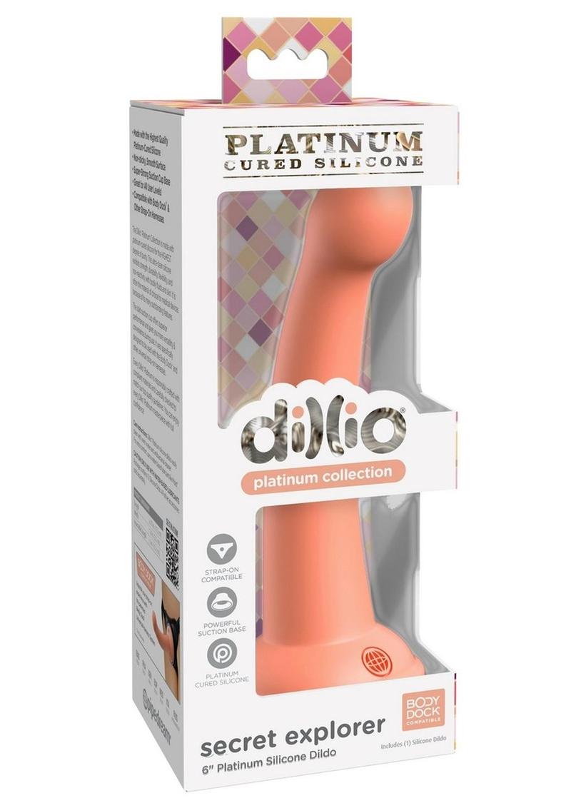 Dillio Platinum Secret Explorer Silicone Dildo - Orange - 6in