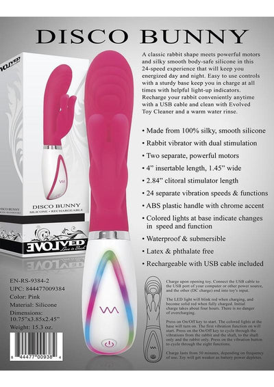 Disco Bunny Rechargeable Silicone Rabbit Vibrator with Dual Stimulation