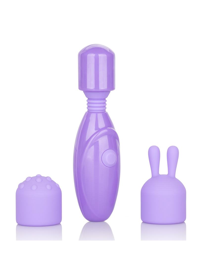 Dr. Laura Berman Intimate Basics Olivia USB Rechargeable Mini Massager with Attachments Set Waterproof - Purple - 4in