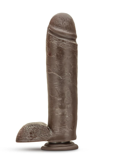 Dr. Skin Mr. Mister Dildo with Balls and Suction - Chocolate - 10.5in