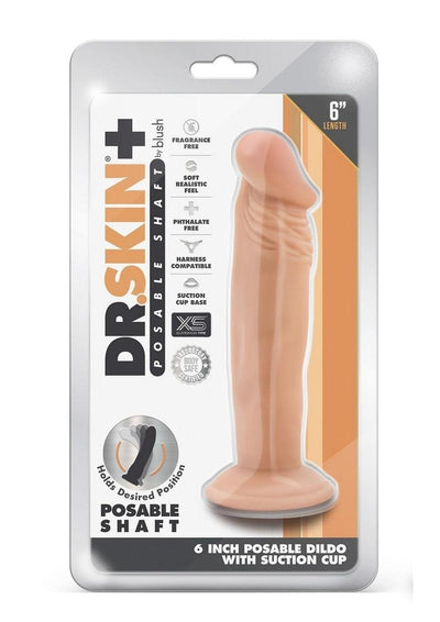 Dr. Skin Plus Posable Dildo - Vanilla - 6in