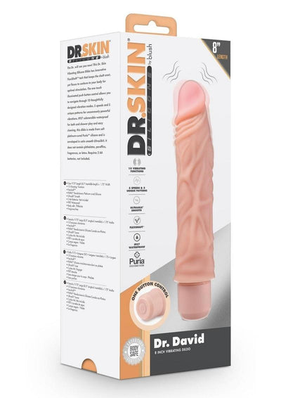 Dr. Skin Silicone Dr. David Vibrating Dildo - Vanilla - 8in