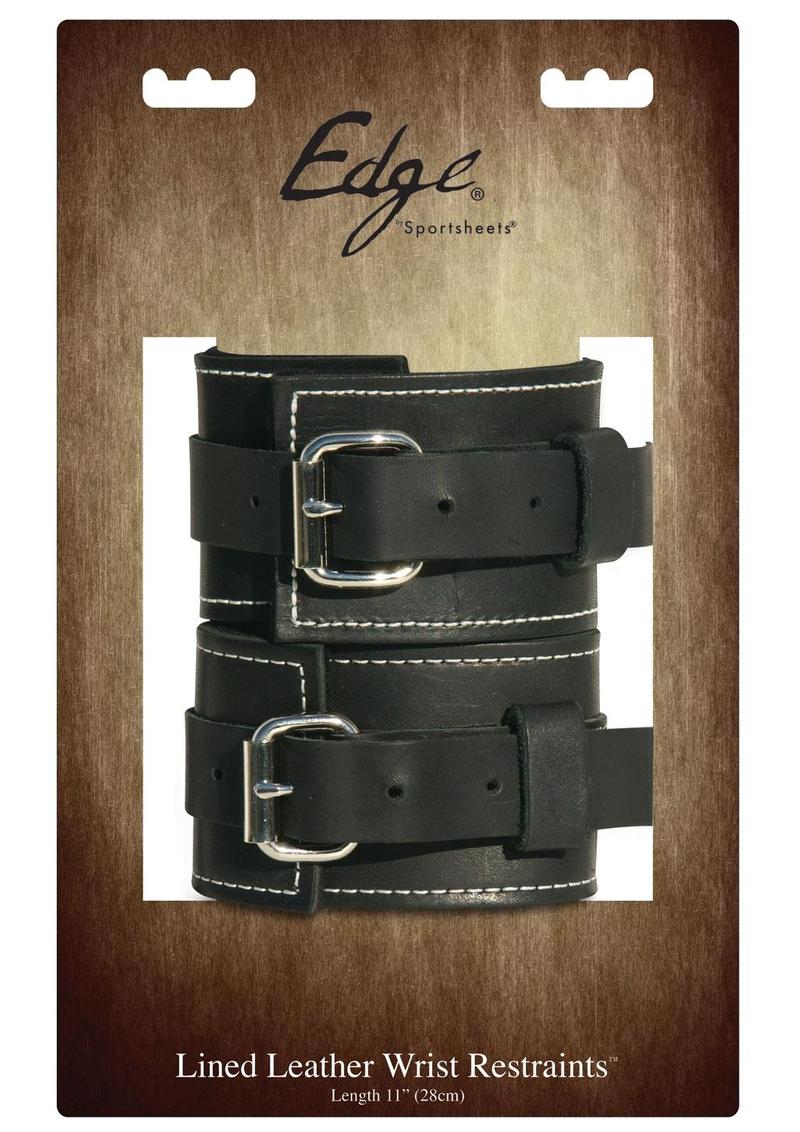 Edge Leather Adjustable Wrist Restraints - Black