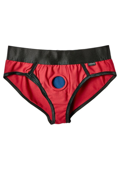 Em.Ex.. Active Harness Wear Contour Harness Briefs - Red - XLarge