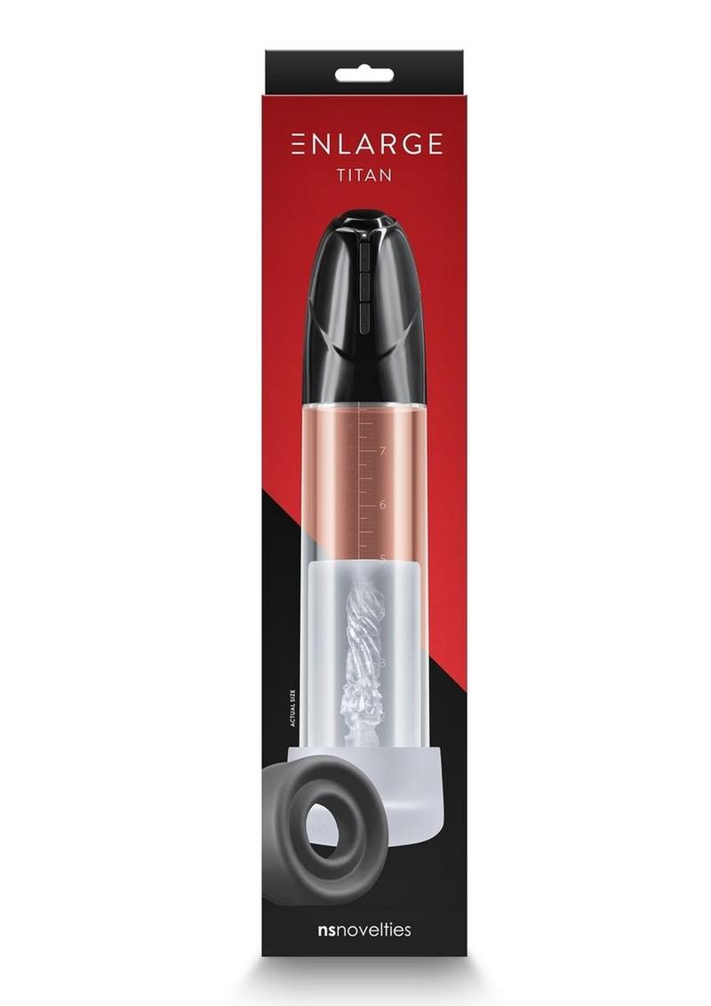 Enlarge Titan Rechargeable Penis Pump - Black/Clear