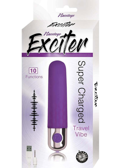 Exciter Travel Vibe Rechargeable Silicone Vibrator - Purple