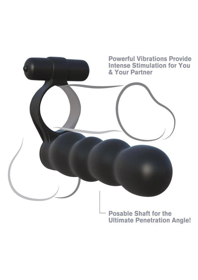 Fantasy C-Ringz Posable Partner Double Penetrator Cock Ring with Bullet