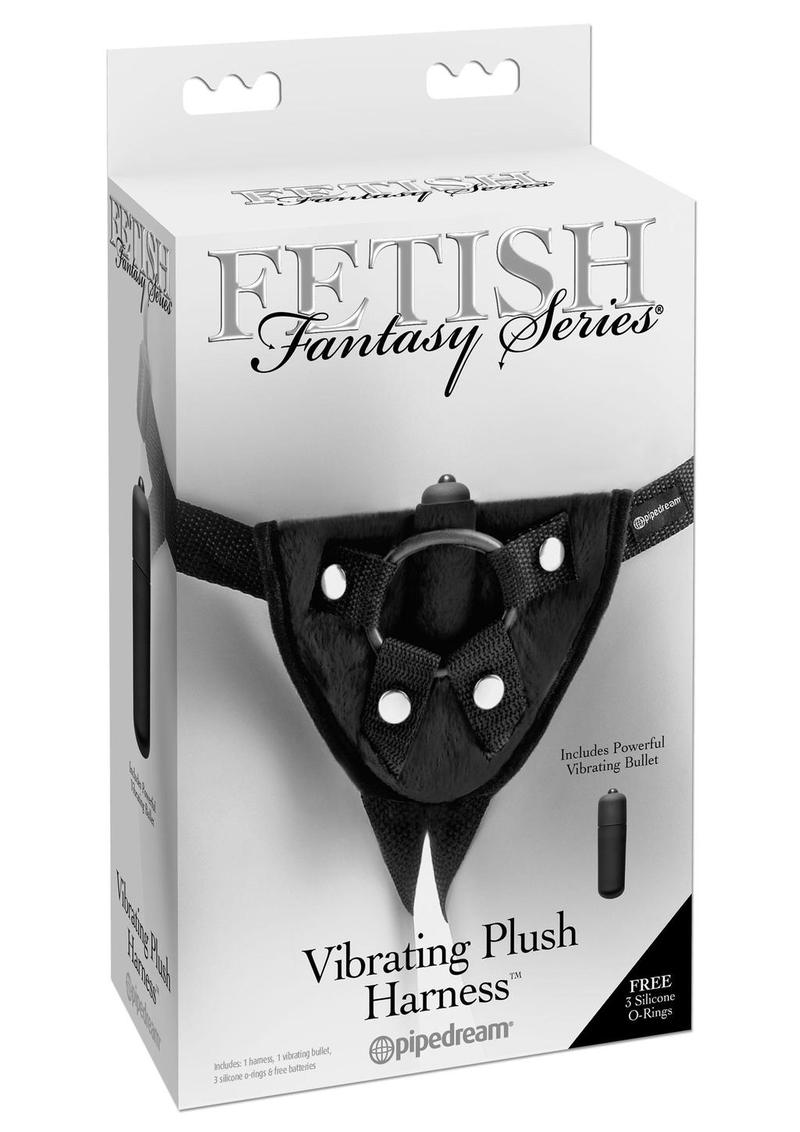 Fetish Fantasy Series Vibrating Plush Adjustable Harness - Black