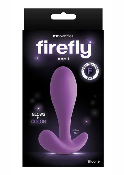 Firefly Ace I Silicone Butt Plug - Glow In The Dark/Purple - Small