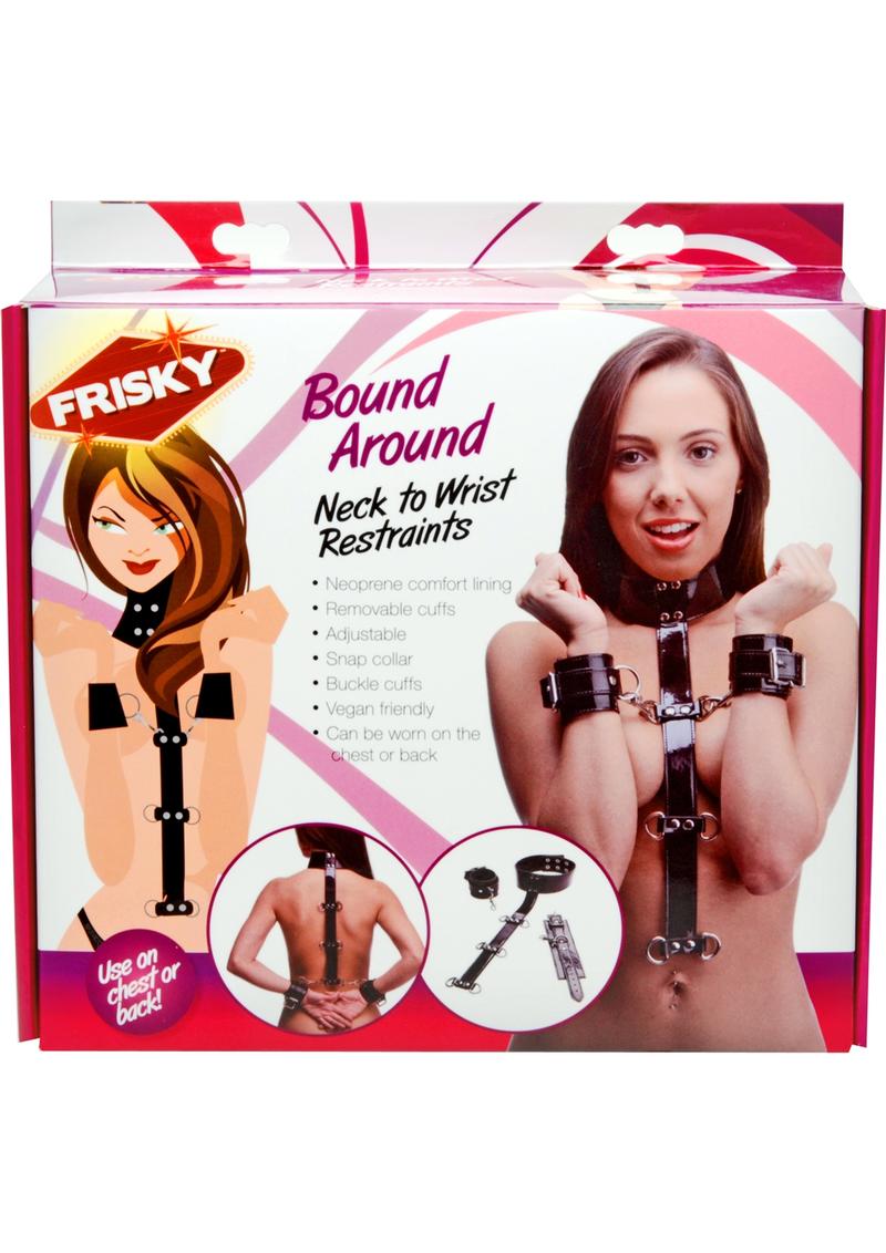 Frisky Bound Around Neck to Wrist Restraints - Black