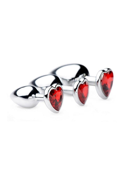 Frisky Chrome Hearts 3 Piece Anal Plugs with Gem Accents