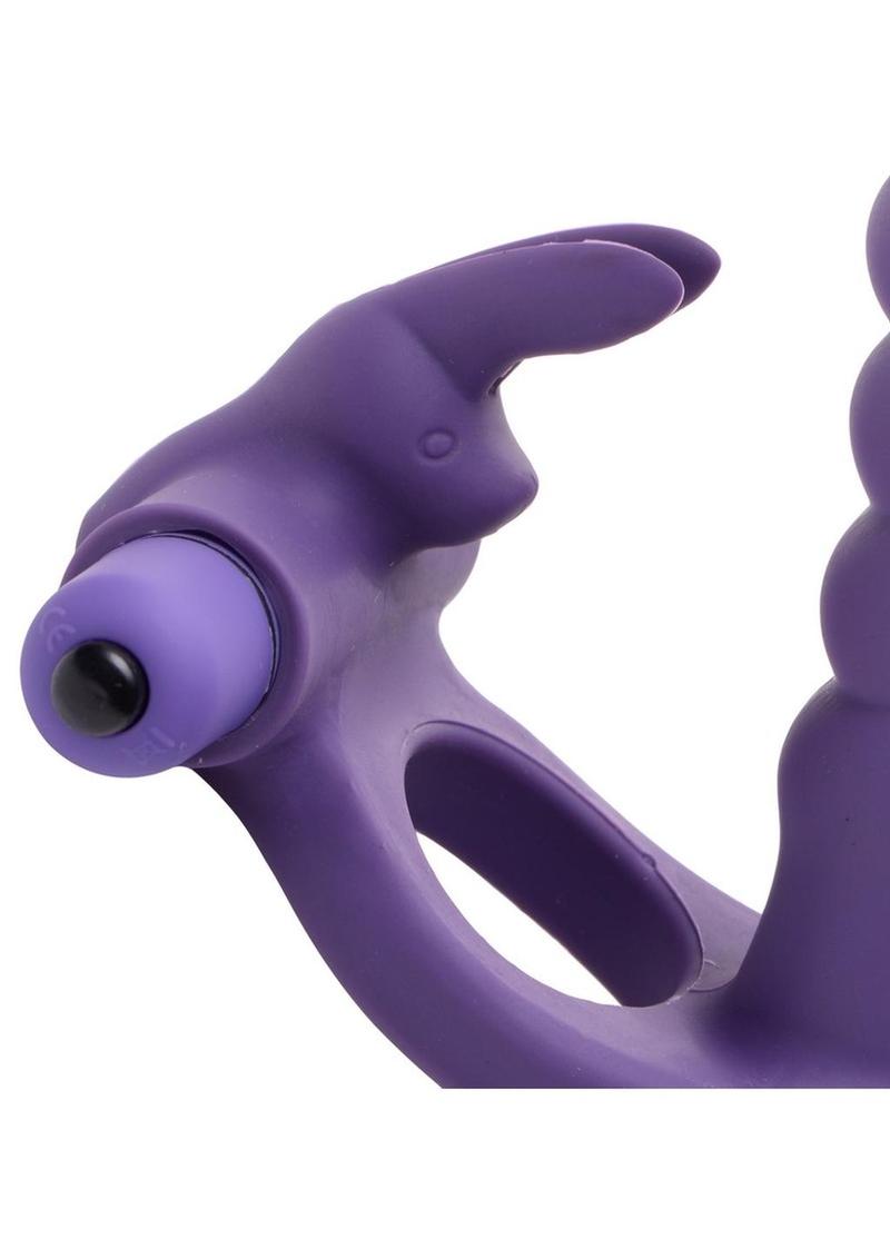 Frisky Double Delight Dual Penetration Vibrating Rabbit C-Ring