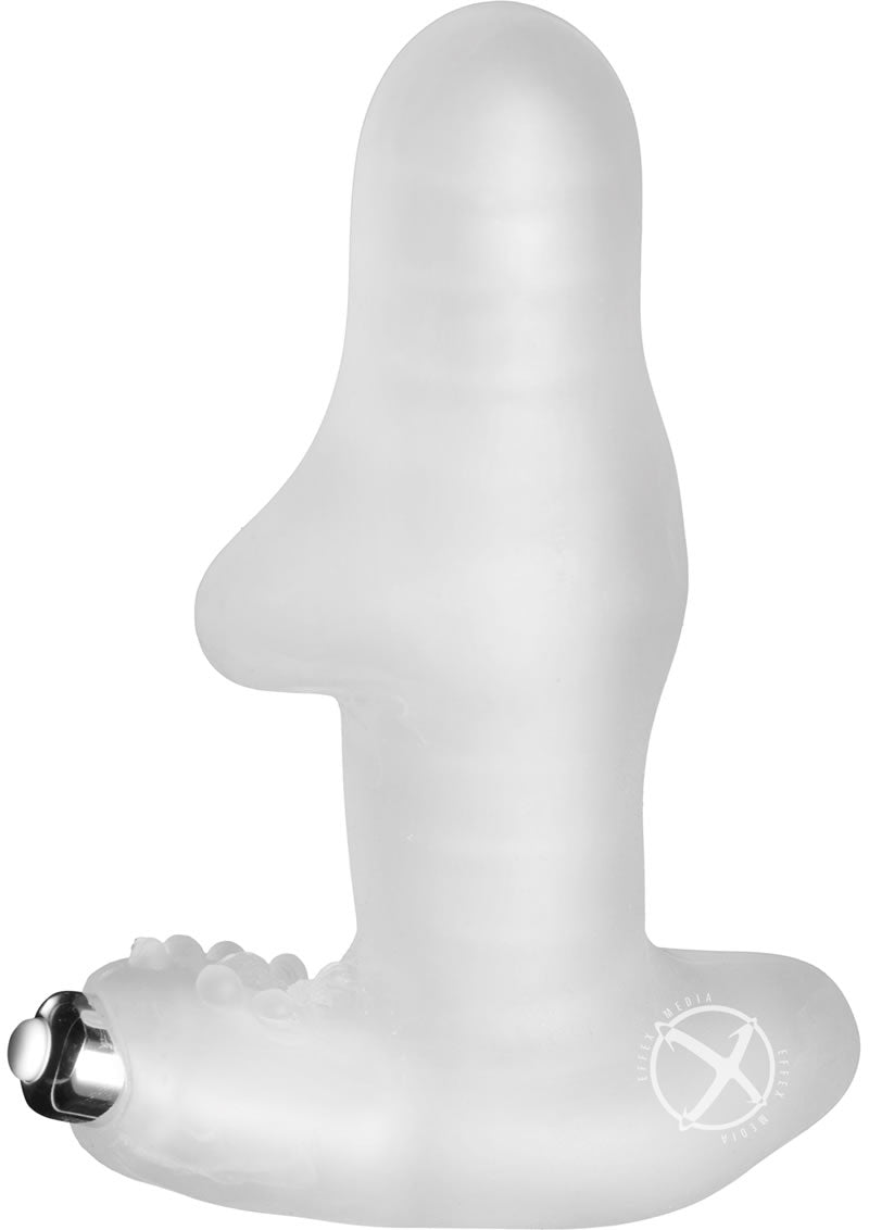 Frisky Fill Her Up Vibrating Love Tunnel with Clit Stimulator - Clear