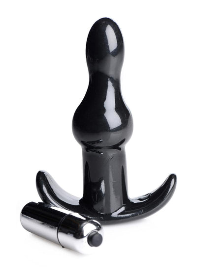 Frisky Rolling Noir Bumpy Vibrating Anal Plug - Black