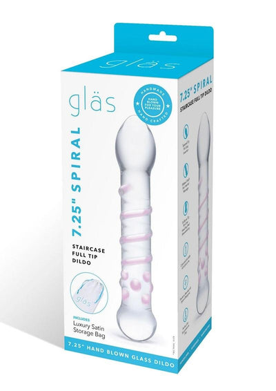 Glas Spiral Staircase Full Tip Dildo - Clear