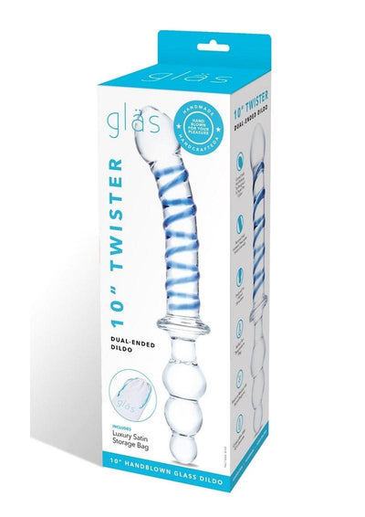 Glas Twisted Dual-Ended Dildo - Clear - 10in