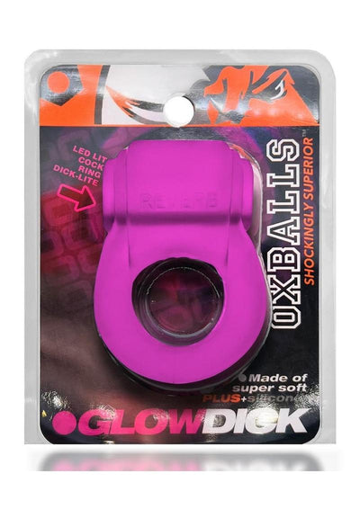 Glowdick Silicone Cockring with Led - Pink Ice - Pink