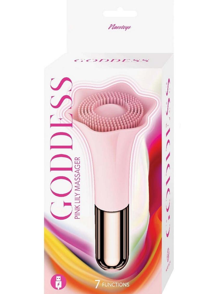 Goddess Pink Lily Rechargeable Silicone Massager - Pink