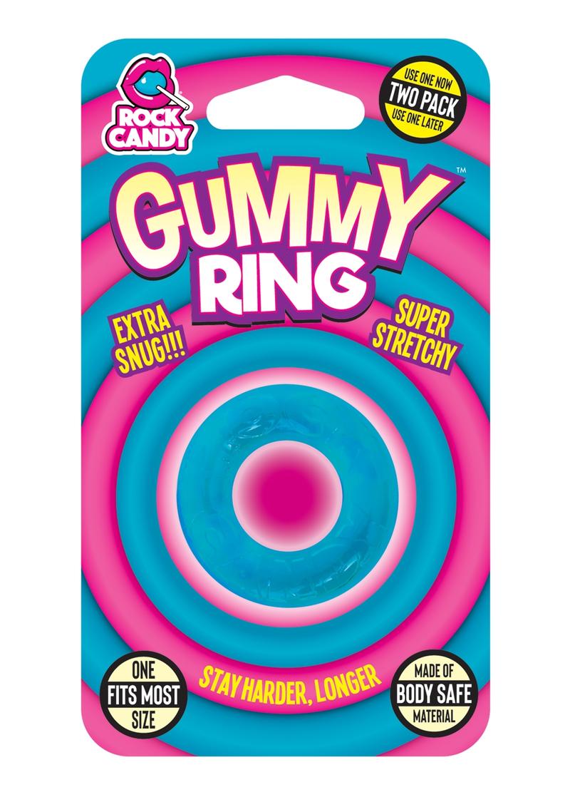 Gummy Cock Ring - Blue - One Size