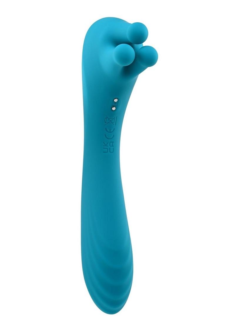 Heads Or Tails Silicone Rechargeable Dual Vibrator - Teal