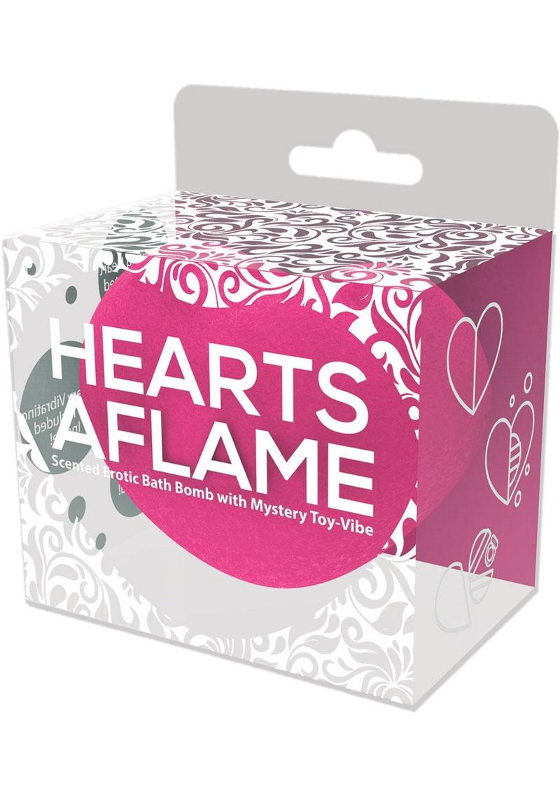 Hearts Aflame Scented Erotic Lovers Bath Bomb with Mystery Vibrating Toy - Pink