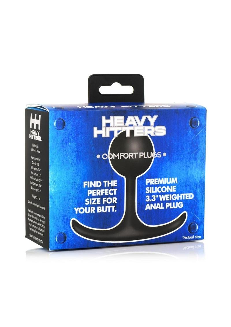 Heavy Hitters Comfort Plugs Silicone Weighted Round Plug - Black - Small - 3.3in