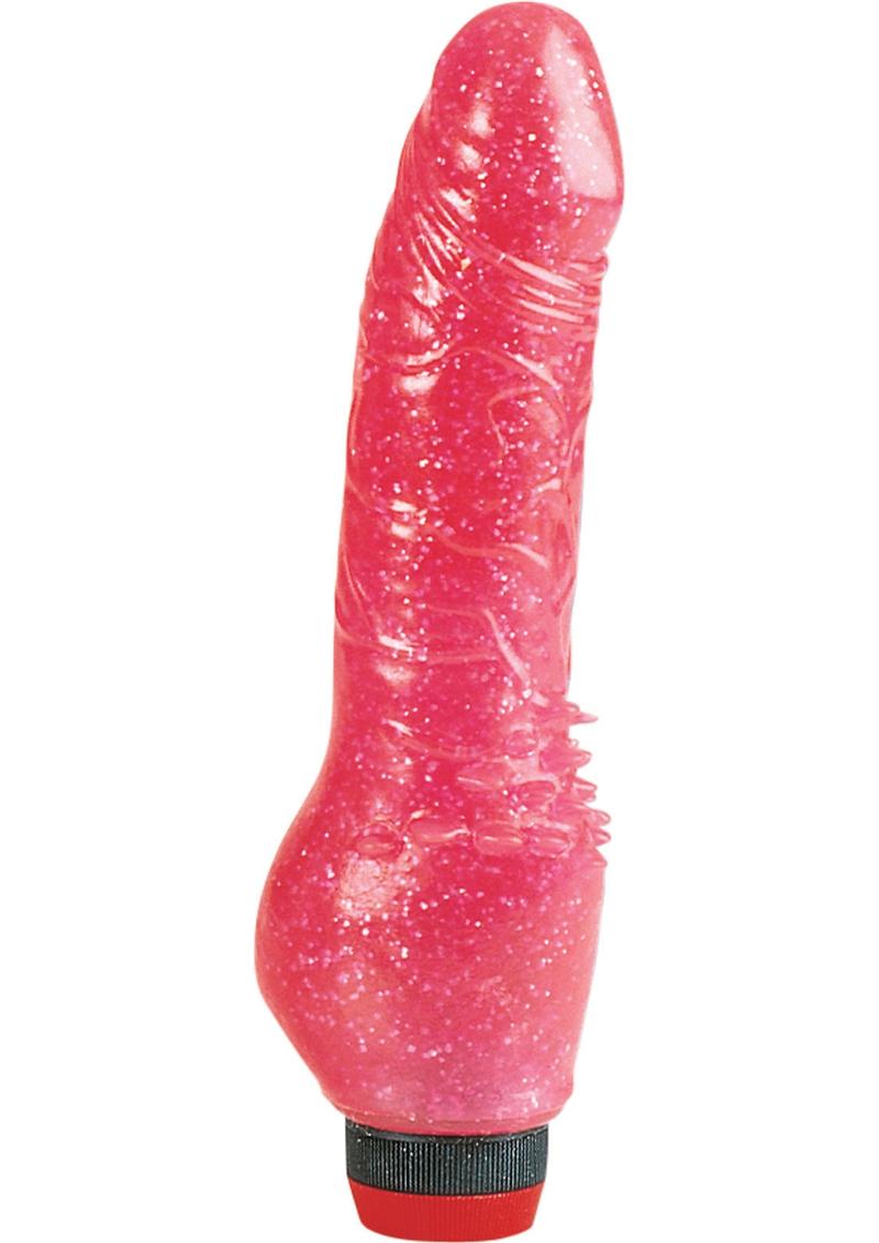 Hot Pinks Cliterrific Vibrating Dildo - Pink - 8in