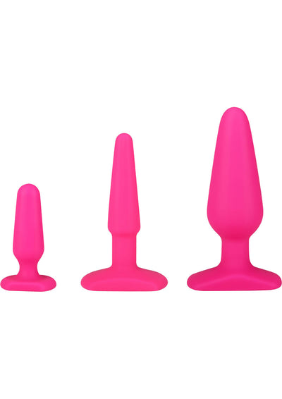 Hustler All About Anal Training Kit Silicone Anal Plugs - Pink - 3 Each Per Kit