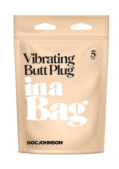 In A Bag Silicone Vibrating Butt Plug - Black - 5in