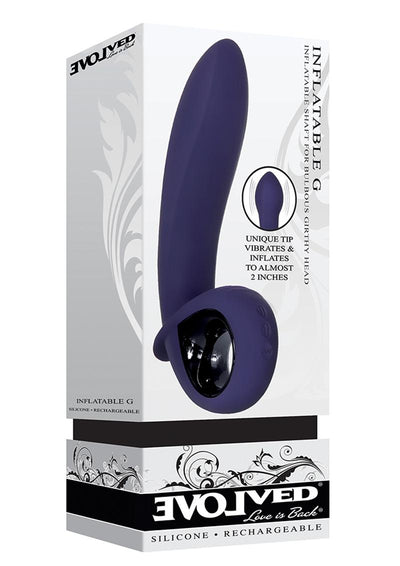 Inflatable G Silicone Rechargeable Vibrator - Purple