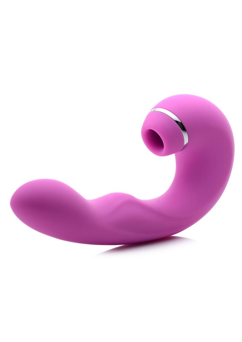 Inmi Shegasm 5 Star Tapping Silicone Rechargeable G-Spot Vibrator with Suction - Pink