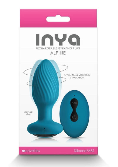 Inya Alpine Rechargeable Silicone Anal Plug with Remote Control - Teal