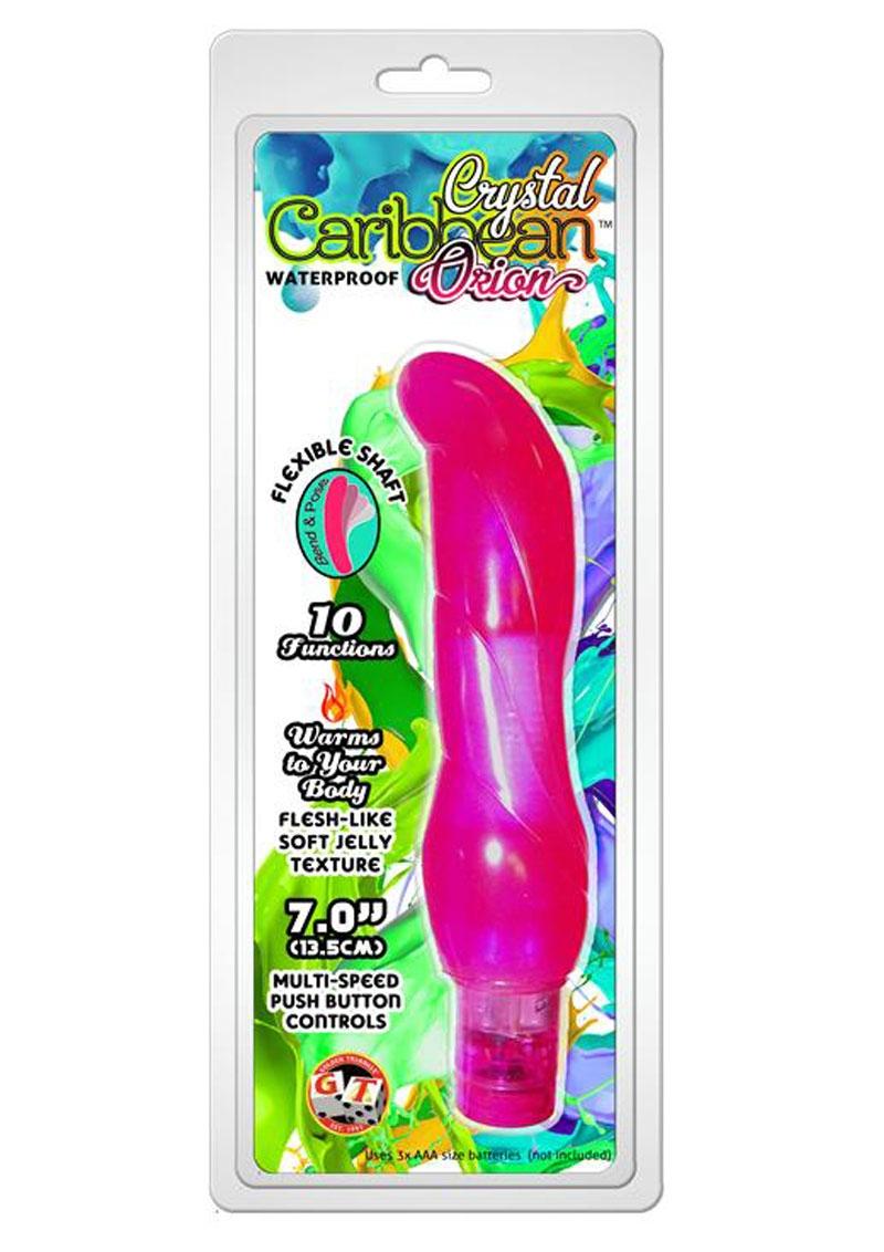 Jelly Caribbean Orion Vibrator Number 8 Waterproof - Pink - 7in