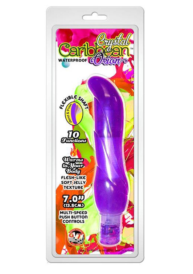 Jelly Caribbean Orion Vibrator Number 8 Waterproof - Purple - 7in