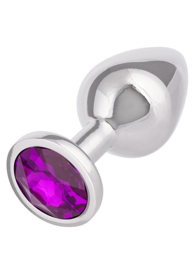 Jewel Amethyst Aluminum Anal Plug - Metal/Purple - Large