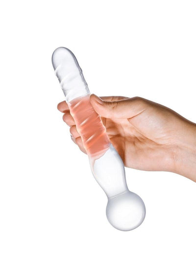 Joystick Textured Glass Dildo