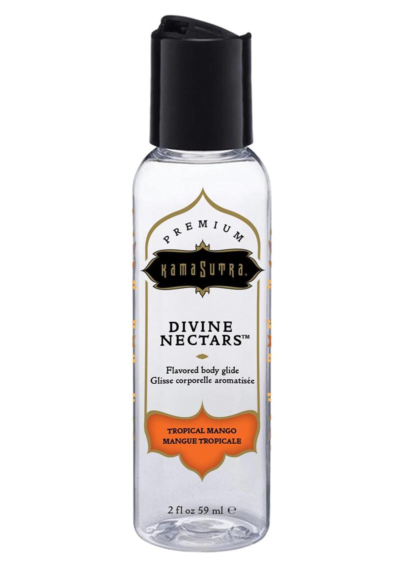 Kama Sutra Divine Nectars Water Based Flavored Body Glide Lubricant 2oz - Tropical Mango