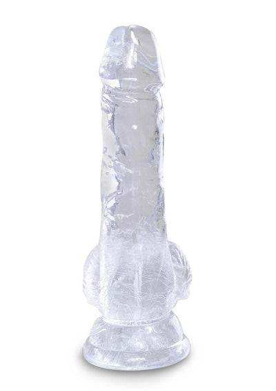 King Cock Dildo with Balls - Clear - 5in