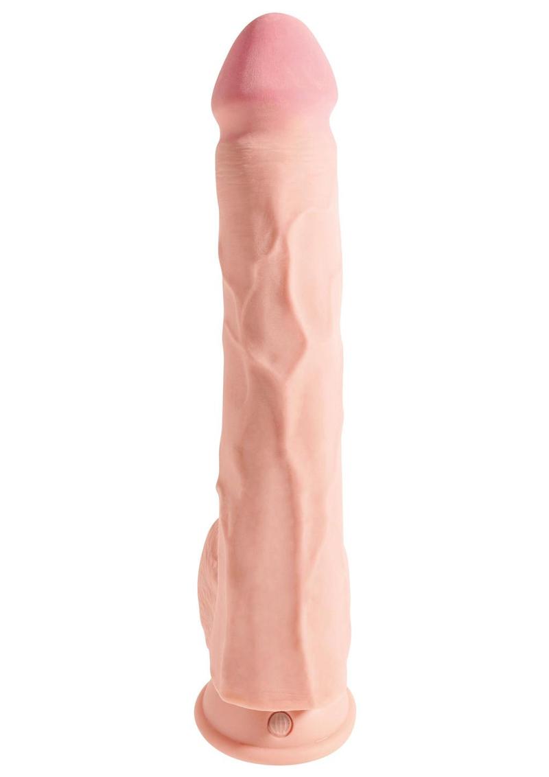 King Cock Plus Triple Density Dildo with Balls - Vanilla - 12in