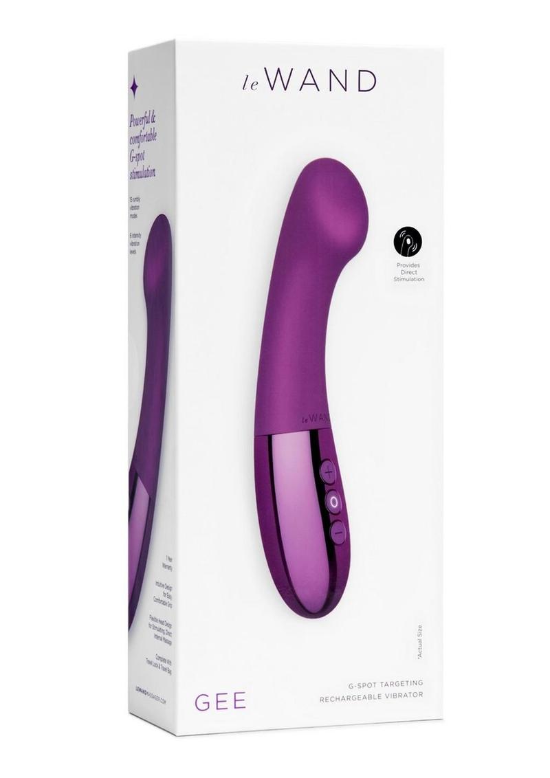 Le Wand Gee Rechargeable Silicone Body Wand - Cherry/Purple