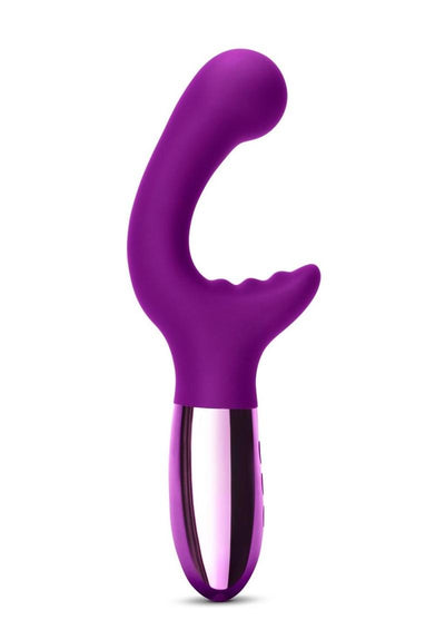 Le Wand Xo Rechargeable Silicone Dual Stimulating Vibrator - Cherry/Purple