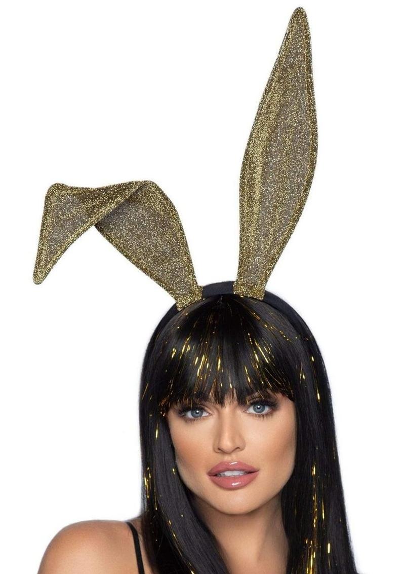 Leg Avenue Glitter Bunny Ears - Gold - One Size