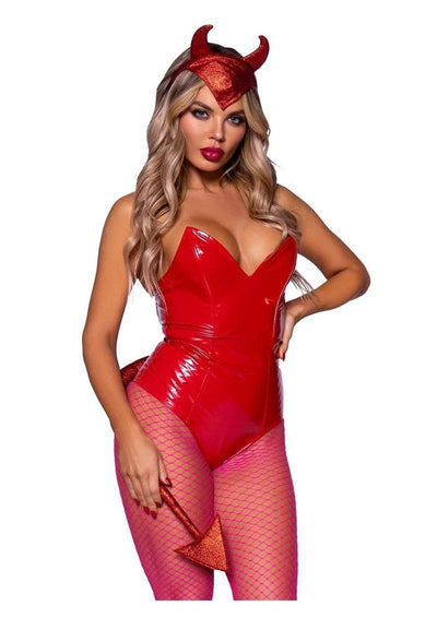 Leg Avenue Glitter Devil Kit - Black/Red - One Size - 2 Piece