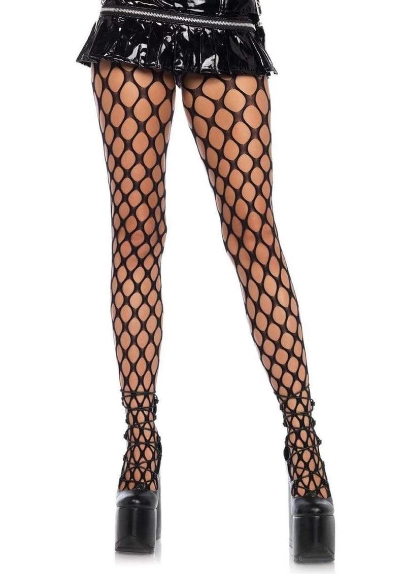 Leg Avenue Jumbo Pothole Net Tights - Black - One Size