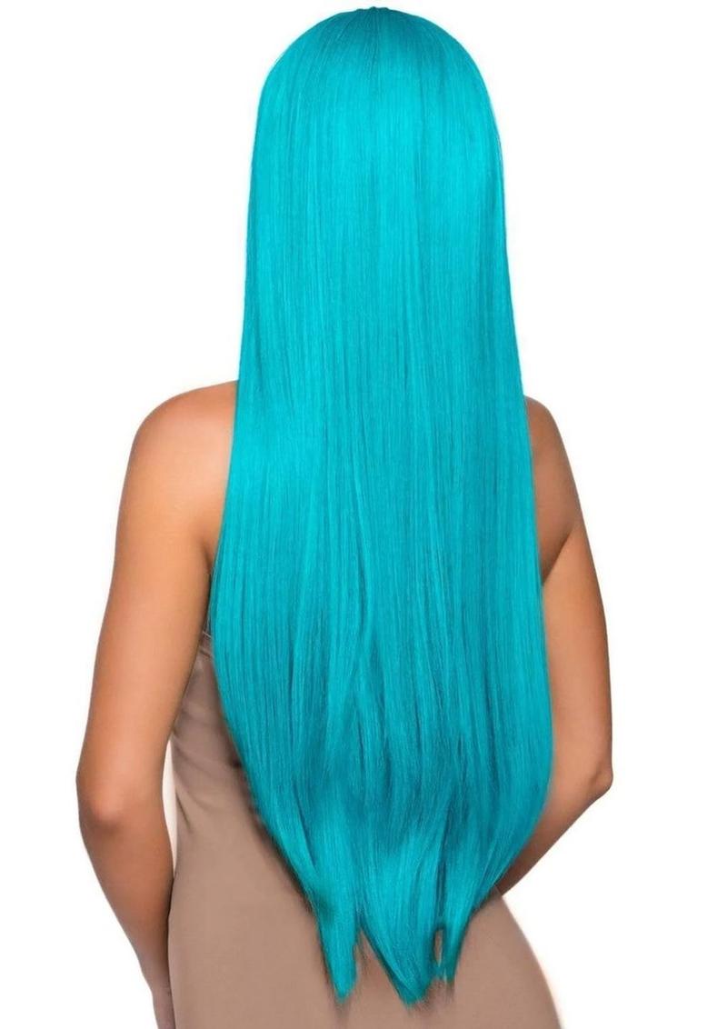 Leg Avenue Long Straight 33 Center Part Wig - Blue/Turquoise - One Size