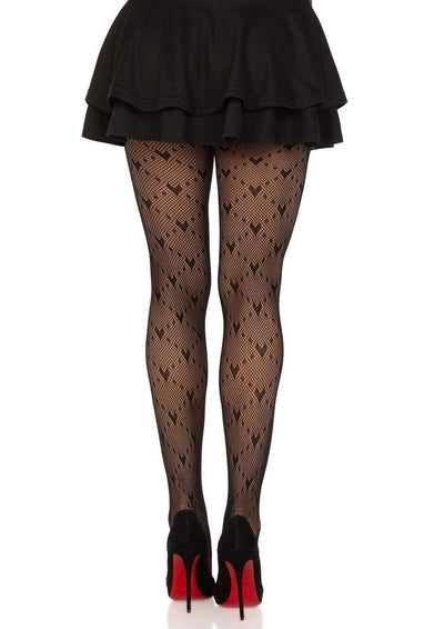 Leg Avenue Love Struck Heart Net Tights