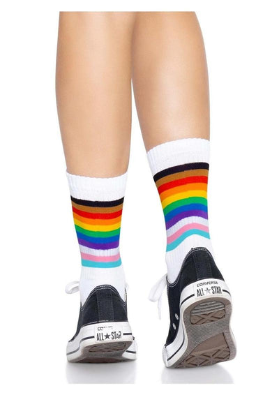 Leg Avenue Pride Crew Socks - Rainbow - One Size