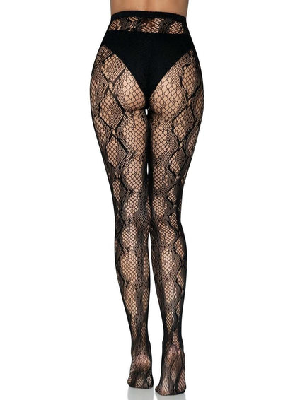 Leg Avenue Python Net Tights - Black - One Size