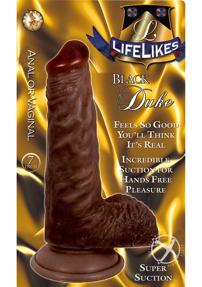 Lifelikes Black Duke Dildo - Chocolate - 7in